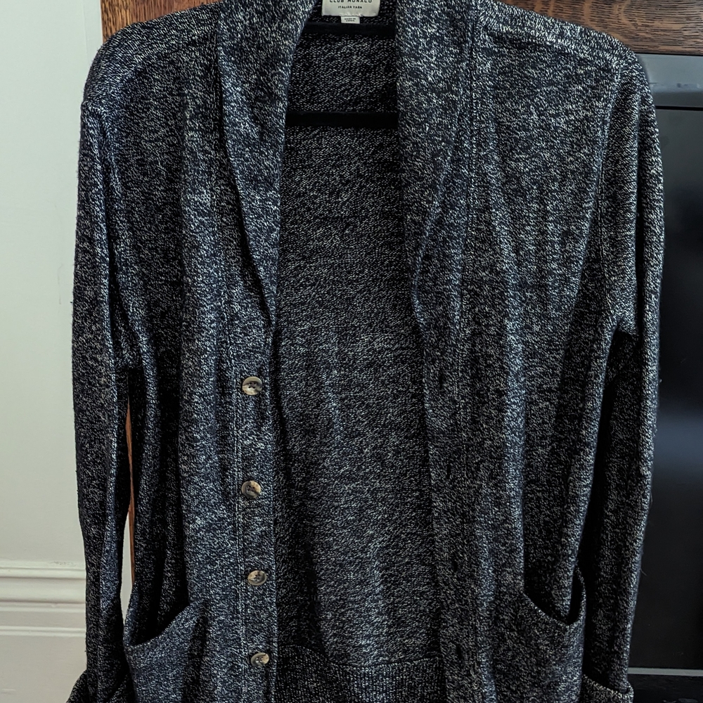 Club Monaco Black and White Knit Cardigan